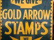 画像3: 40s Vintage Gold Arrow Stamps Huge Tin Sign (J380) (3)