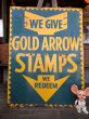 画像1: 40s Vintage Gold Arrow Stamps Huge Tin Sign (J380) (1)