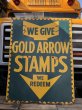 画像11: 40s Vintage Gold Arrow Stamps Huge Tin Sign (J380) (11)