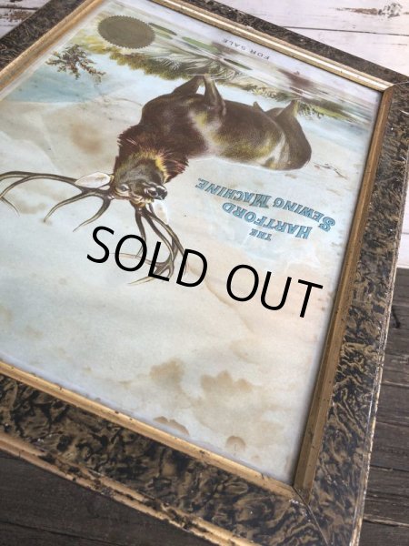 画像7: 1800s Early American THE HARTFORD SEWING MACHINE Sign (J381) (7)