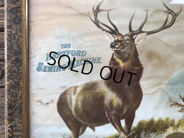 画像11: 1800s Early American THE HARTFORD SEWING MACHINE Sign (J381) (11)