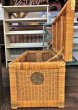 画像8: Antique Wicker Trunk Chest Basket Large Size (J382) (8)