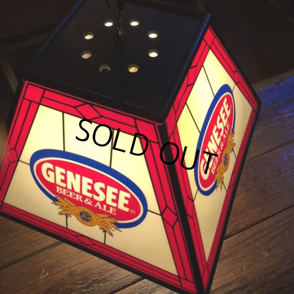 画像2: Vintage Genesee Beer Square Hanging Bar Light (J401) (2)