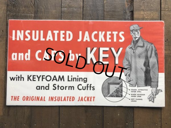 画像9: Vintage KEY Work Insulated Jackets Cardboard Advertising Sign (J413) (9)