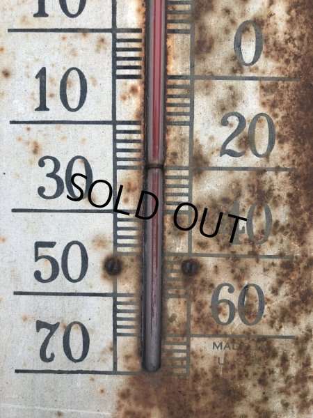 画像3:  50s Vintage Quaker State Motor Oil Metal Thermometer (J334)   (3)