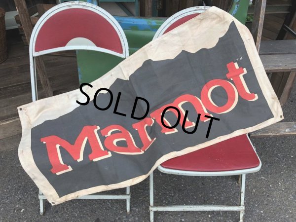 画像7: Vintage Outdoor Marmot Advertising Banner Sign (J419) (7)