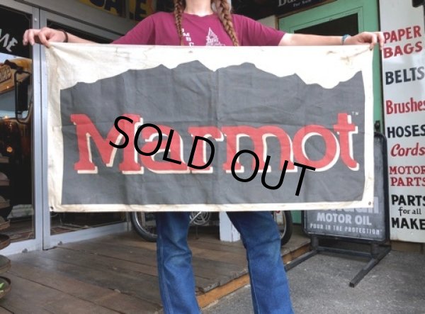 画像8: Vintage Outdoor Marmot Advertising Banner Sign (J419) (8)