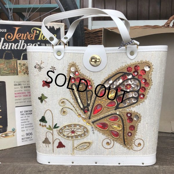 画像2: 60s Vintage Jewel Tone Handbag No.906 BUTTERFLY (J433) (2)