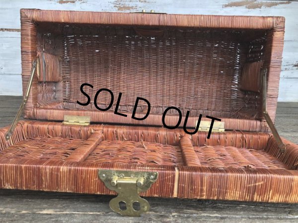 画像7: Vintage Wicker Trunk Chest Basket Large Size (J439) (7)