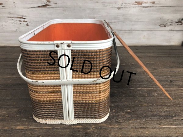 画像5: Vintage Wicker Picnic Basket Brown (J440) (5)