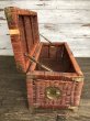 画像4: Vintage Wicker Trunk Chest Basket Large Size (J439) (4)