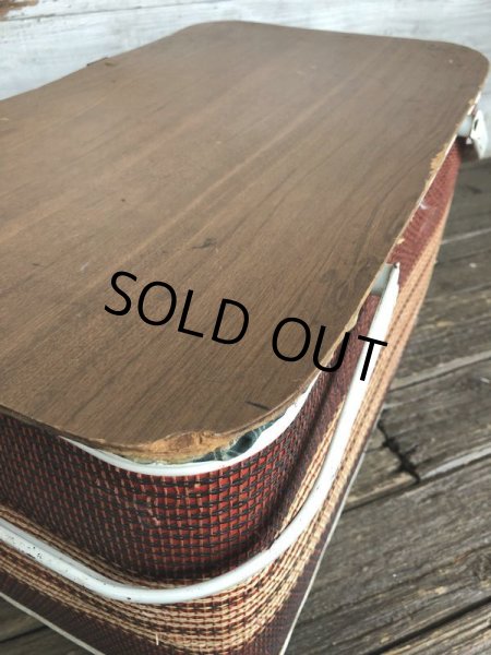 画像8: Vintage Wicker Picnic Basket Red (J441) (8)