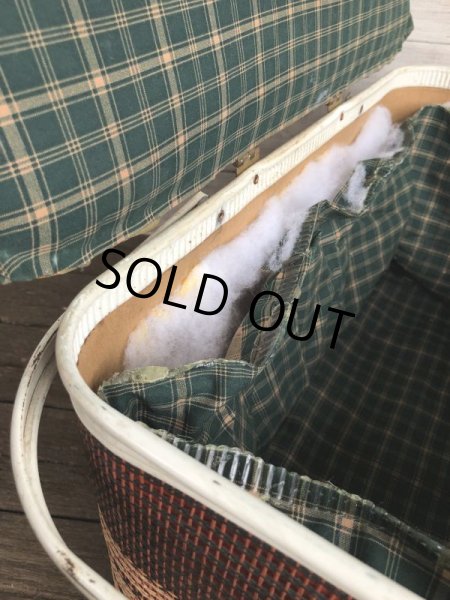 画像7: Vintage Wicker Picnic Basket Red (J441) (7)