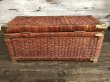 画像3: Vintage Wicker Trunk Chest Basket Large Size (J439) (3)