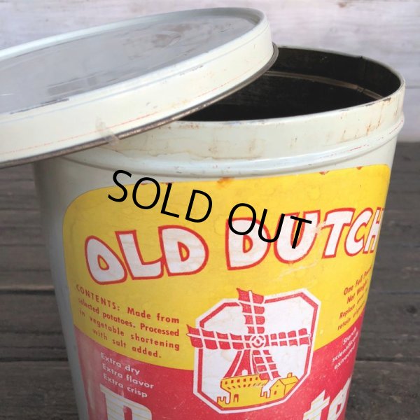 画像9: Vintage Old Dutch Potatochips Tin Can (J455) (9)