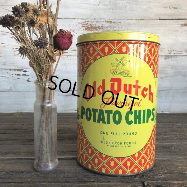 画像1: Vintage Old Dutch Potatochips Tin Can (J454) (1)