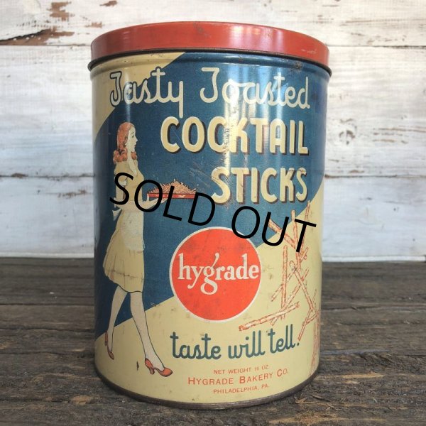 画像1: Vintage Hygrade Jasty Toasted Coktail Sticks Tin Can (J451) (1)