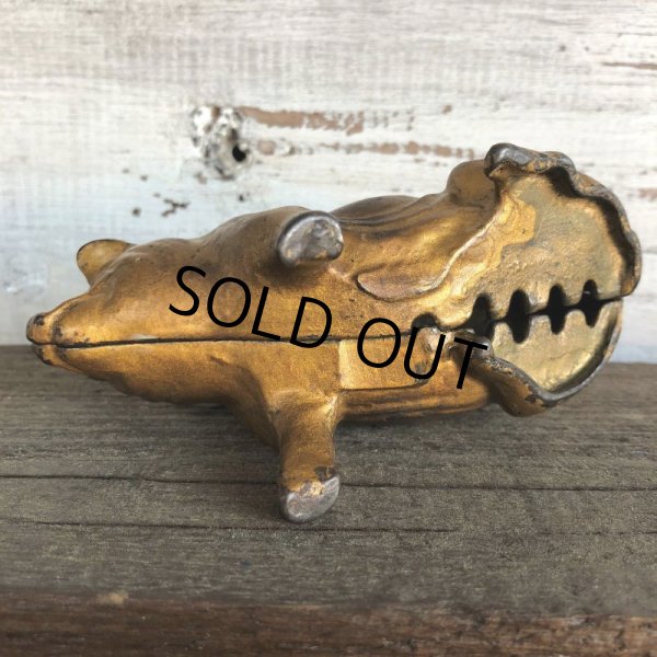 画像9: Vintage ACW Cast Iron Pig  Piggy Bank (J465) (9)