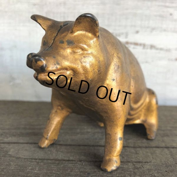 画像7: Vintage ACW Cast Iron Pig  Piggy Bank (J465) (7)