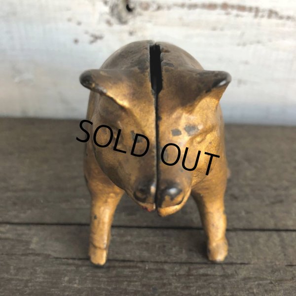 画像8: Vintage ACW Cast Iron Pig  Piggy Bank (J465) (8)