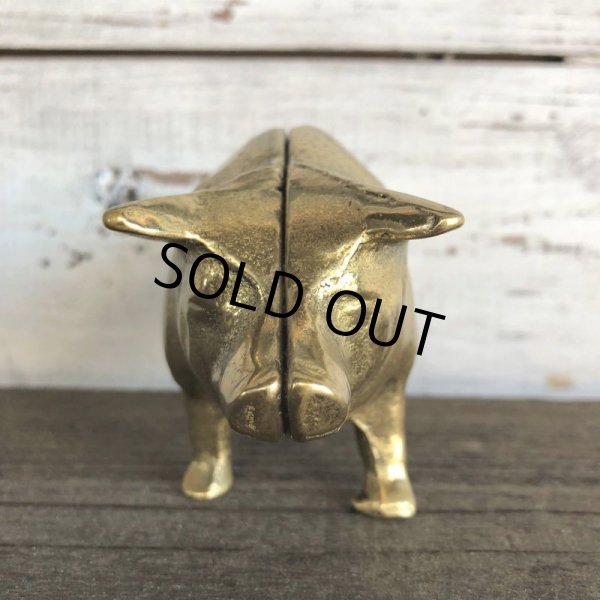 画像7: Vintage Brass Pig Piggy Bank (J467) (7)