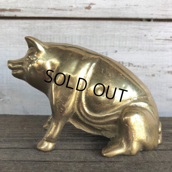画像2: Vintage Valleau Solid Brass Pig Piggy Bank (J466) (2)