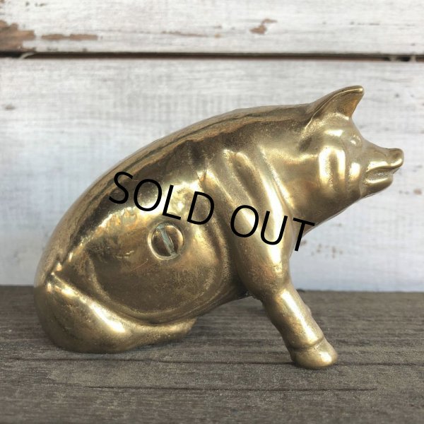 画像5: Vintage Valleau Solid Brass Pig Piggy Bank (J466) (5)