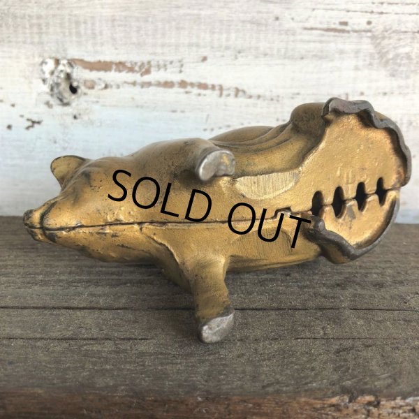 画像10: Vintage ACW Cast Iron Pig  Piggy Bank (J464) (10)