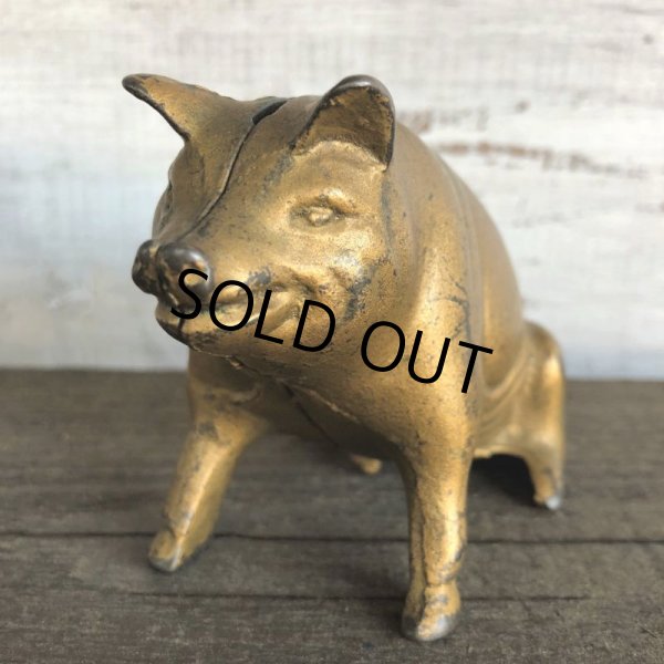 画像6: Vintage ACW Cast Iron Pig  Piggy Bank (J464) (6)