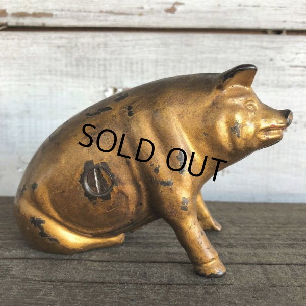 画像2: Vintage ACW Cast Iron Pig  Piggy Bank (J465) (2)