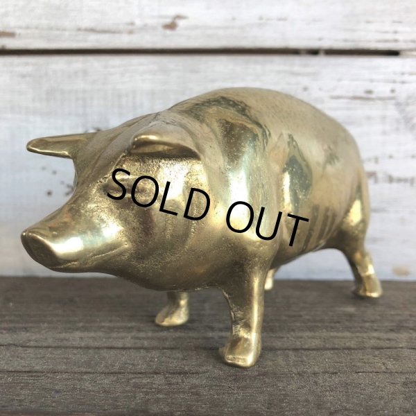画像6: Vintage Brass Pig Piggy Bank (J467) (6)