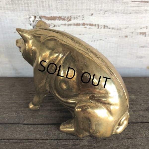 画像3: Vintage Valleau Solid Brass Pig Piggy Bank (J466) (3)