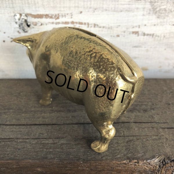 画像3: Vintage Brass Pig Piggy Bank (J467) (3)