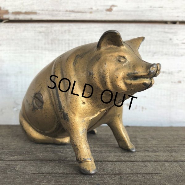 画像1: Vintage ACW Cast Iron Pig  Piggy Bank (J464) (1)