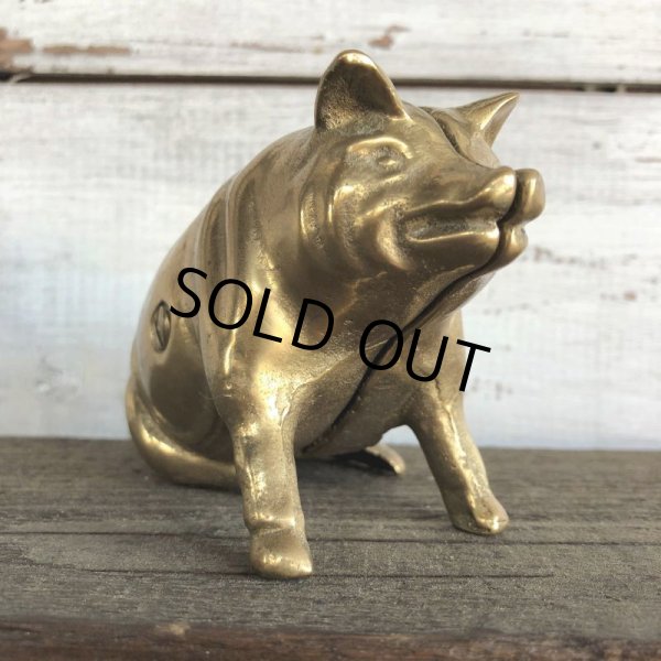 画像6: Vintage Valleau Solid Brass Pig Piggy Bank (J466) (6)