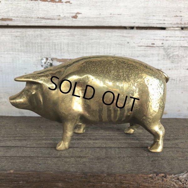 画像4: Vintage Brass Pig Piggy Bank (J467) (4)