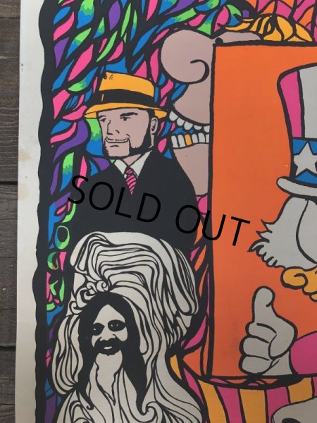 画像7: 60s Vintage Beatles The Gang Dan Shupe Black Light Poster (J684) (7)