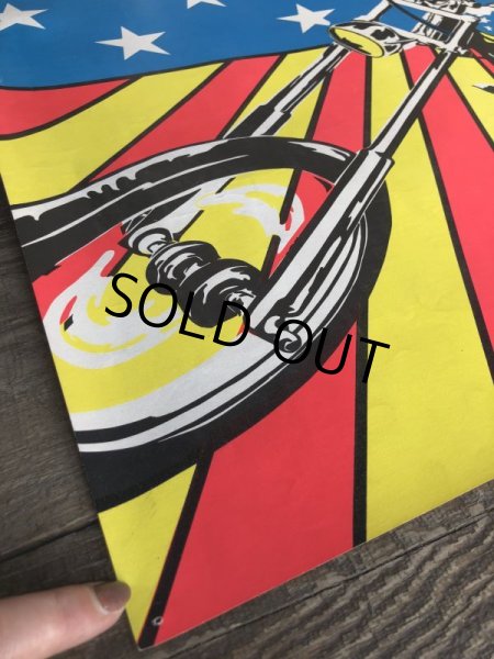 画像2: 60s Vintage Easy Rider Peter Fonda Super Cycle Psychedelic Black light Poster (J685) (2)