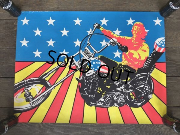 画像1: 60s Vintage Easy Rider Peter Fonda Super Cycle Psychedelic Black light Poster (J685) (1)