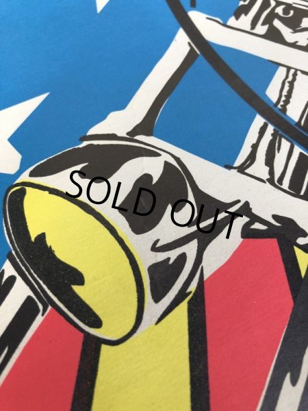 画像8: 60s Vintage Easy Rider Peter Fonda Super Cycle Psychedelic Black light Poster (J685) (8)