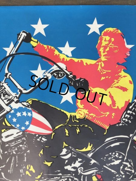 画像9: 60s Vintage Easy Rider Peter Fonda Super Cycle Psychedelic Black light Poster (J685) (9)
