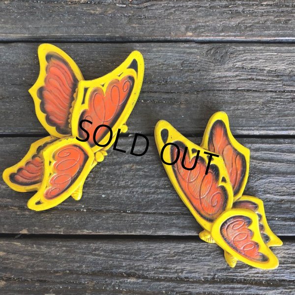 画像2: 70s Vintage Butterfly Wall Deco Set (J688) (2)
