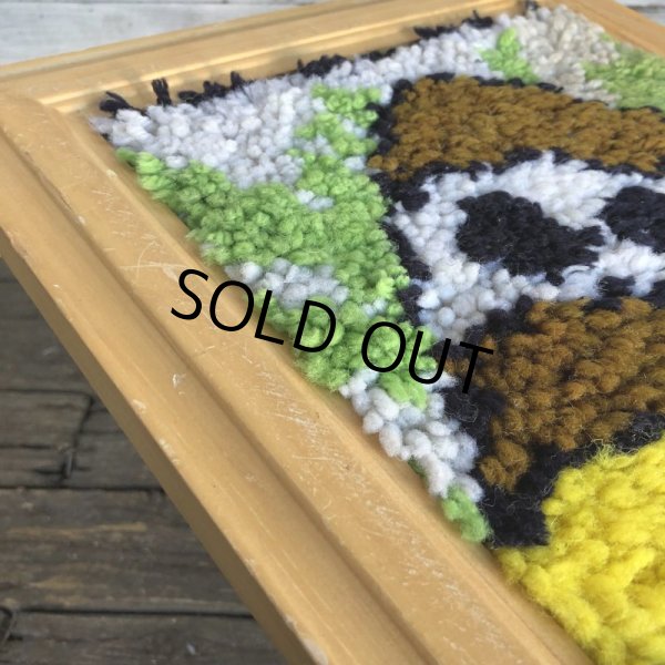 画像5: 70s Vintage Latch Hook Mushrooms Wall Deco (J691) (5)