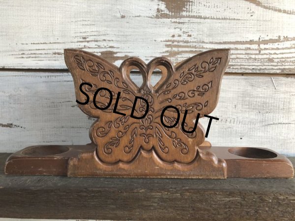 画像4: 70s Vintage Butterfly Wooden Holder (J691) (4)