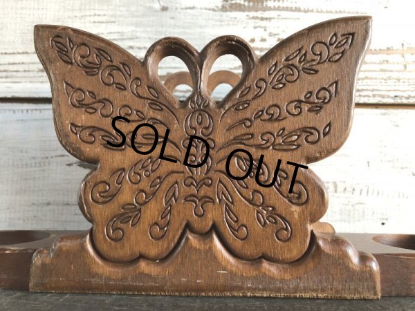 画像5: 70s Vintage Butterfly Wooden Holder (J691) (5)