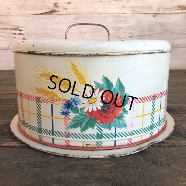 画像2: Vintage Bread Box Tin Flower (J695) (2)