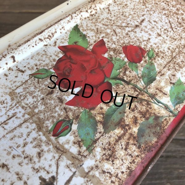 画像10: Vintage Bread Box Tin Rose (J694) (10)
