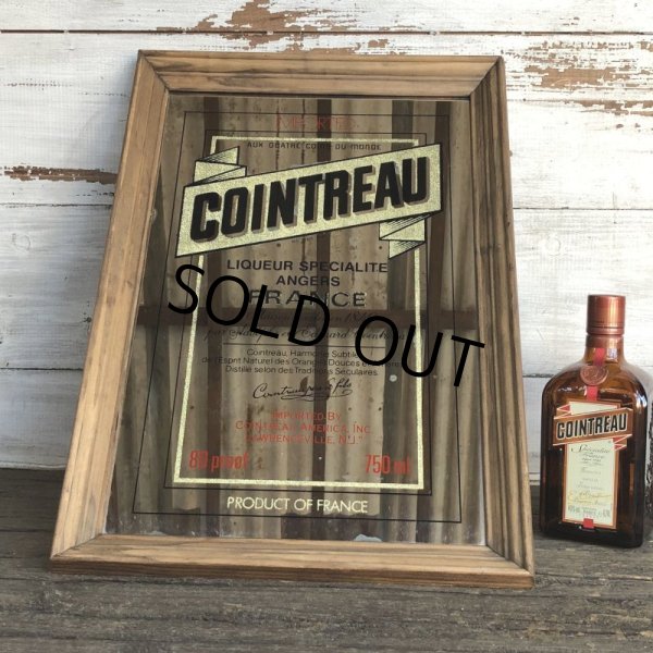 画像1: Vintage COINTREAU LIQUER Pub BAR Wooden Mirror (J706) (1)