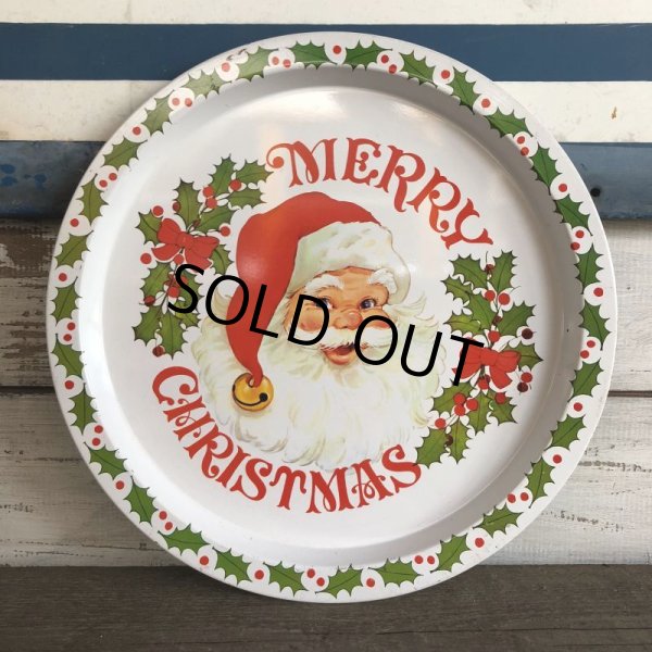 画像1: 70s Vintage Merry Christmas Tin Tray (J706) (1)