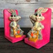 画像1: 70s Vintage WB Bugs Bunny Bookends Holiday Fair Japan (J705) (1)